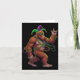 Mardi Gras Big Foot Funny Festival Jester Costume  Card