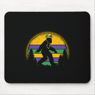 Mardi Gras Bigfoot Funny Kids Men Sasquatch Mardi Mouse Pad