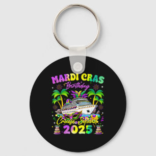 Mardi Gras Birthday Cruise Squad Matching Family  Key Ring