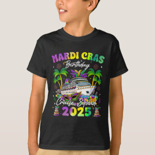 Mardi Gras Birthday Cruise Squad Matching Family V T-Shirt