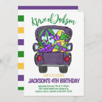 Mardi Gras Birthday Invitation