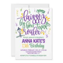 Mardi Gras Birthday Invitation