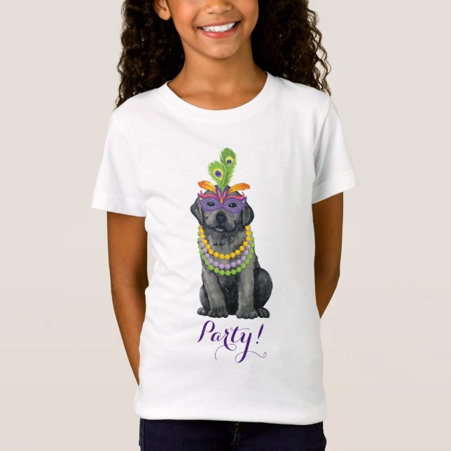 Mardi Gras Black Lab T-Shirt (Front)