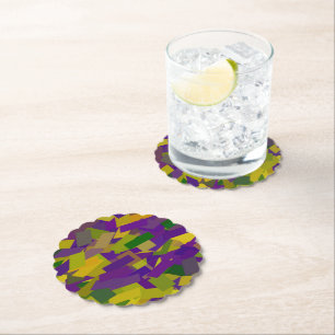 Mardi Gras Blocks Paper Coaster