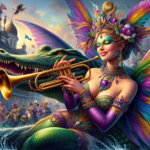Mardi Gras Blonde and Claude the Alligator