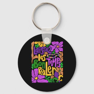 Mardi Gras Boho Laissez Les Bon Temps Rouler Fleur Key Ring