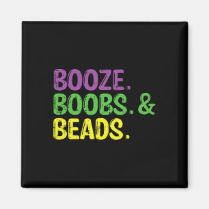 Mardi Gras Booze Beads Funny Fat Tuesday Carnival Magnet