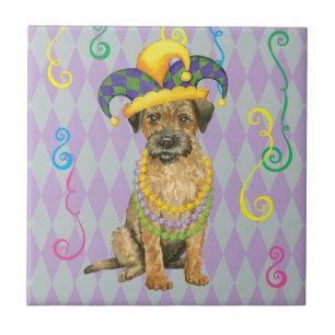 Mardi Gras Border Terrier Tile
