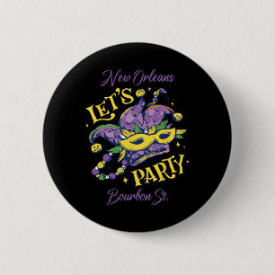 Mardi Gras Bourbon Street New Orleans Souvenir Lou 6 Cm Round Badge