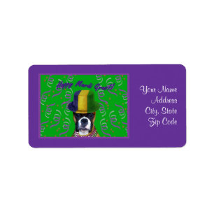Mardi Gras Boxer Address labels