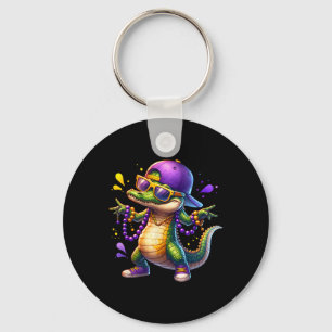 Mardi Gras Boys Men Alligator Mardi Gras  Key Ring