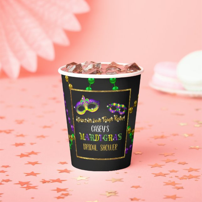 Mardi Gras Bridal Shower Paper Cup (Insitu)