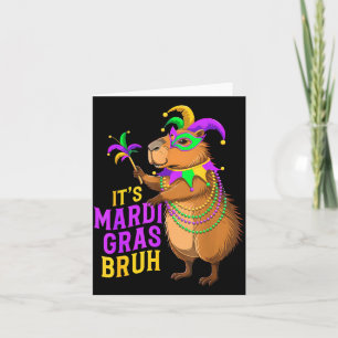 Mardi Gras Bruh Funny Capybara Festival Card