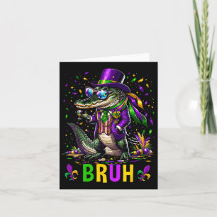 Mardi Gras Bruh Marigator Alligator Mardi Gras Cos Card