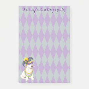 Mardi Gras Bull Terrier Post-it Notes