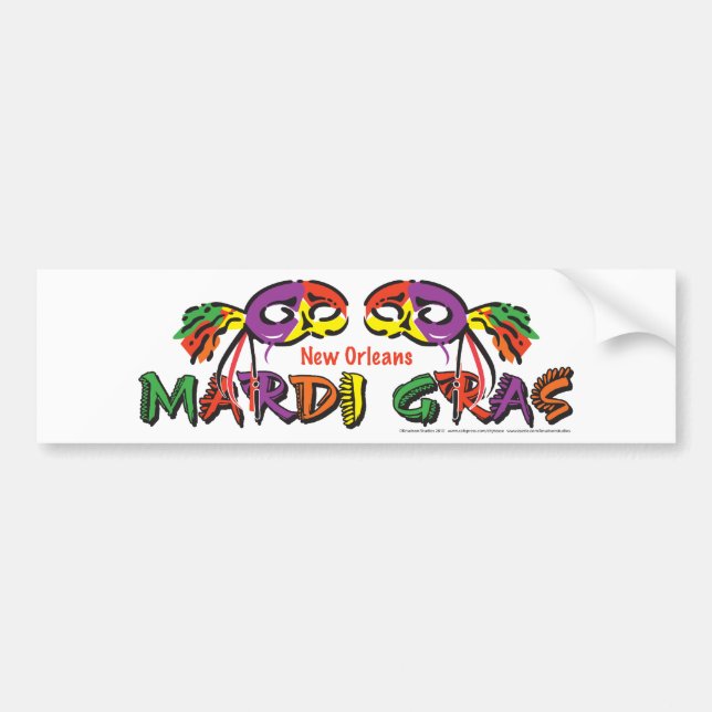 MARDI-GRAS BUMPER STICKER (Front)