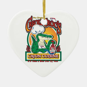 Mardi Gras Cajun Crocodile Ceramic Tree Decoration