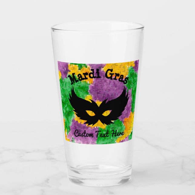 Mardi Gras Camouflage Mask Glass (Front)