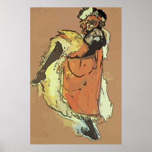 Mardi Gras Can Can Dancer Poster