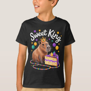 Mardi gras capybara sweet king cake crown carnival T-Shirt