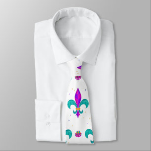 Mardi Gras Carnaval Green & Purple Masquerade Fun Tie