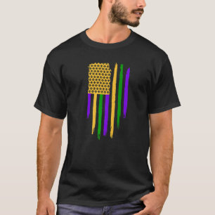 Mardi Gras Carnival American Flag Cajun Festival   T-Shirt
