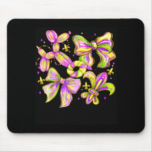 Mardi Gras Carnival Coquette Bow King Cake Fleur D Mouse Pad