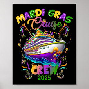 Mardi Gras Carnival Cruise 2025 Cruising Mask Ship Poster