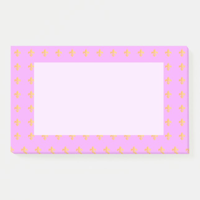 Mardi Gras Carnival Harlequin Gold Fleur de Lis Post-it Notes (Front)