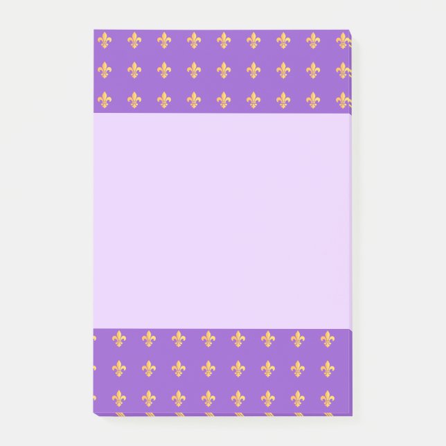 Mardi Gras Carnival Harlequin Gold Fleur de Lis Post-it Notes (Front)
