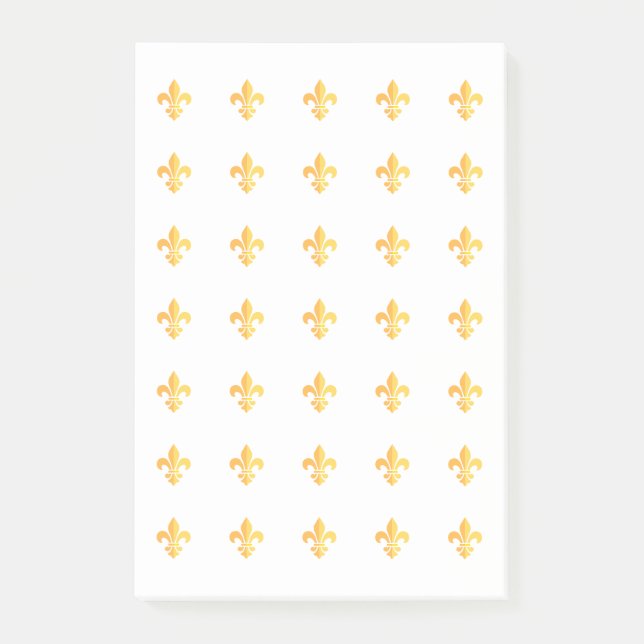 Mardi Gras Carnival Harlequin Gold  Fleur de Lis Post-it Notes (Front)