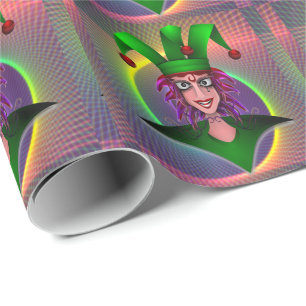 Mardi Gras Carnival Jester Wrapping Paper