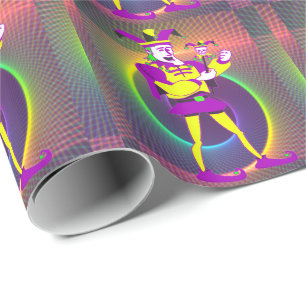 Mardi Gras Carnival Jester Wrapping Paper
