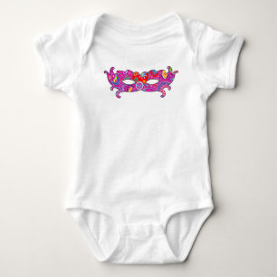 Mardi Gras Carnival Mask - Black Pink Yellow Blue Baby Bodysuit
