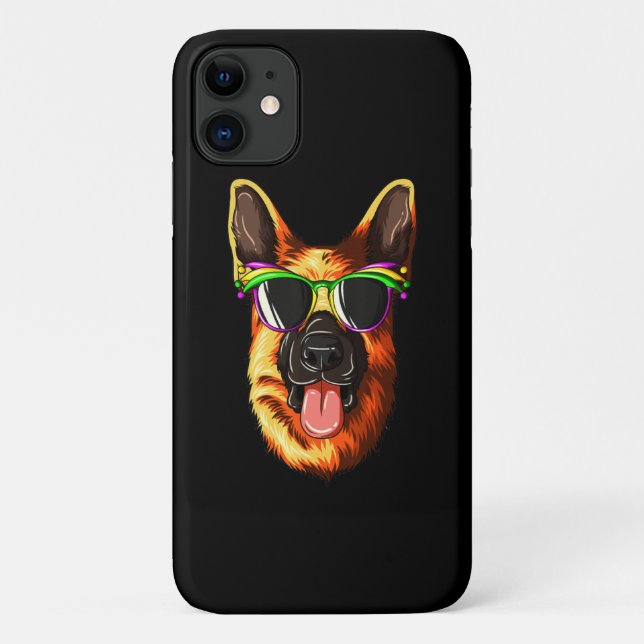 Mardi Gras Carnival Mask German Shepherd Case-Mate iPhone Case (Back)