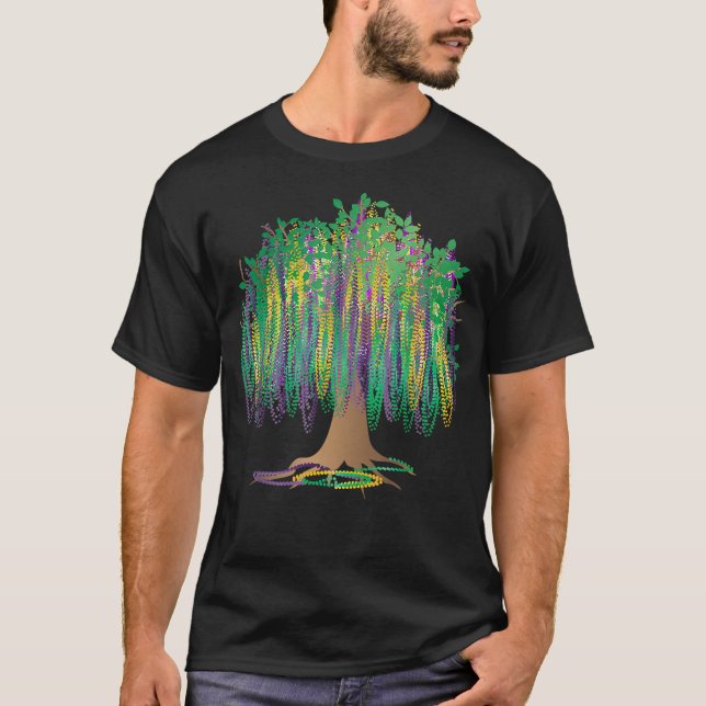 Mardi Gras Carnival Meican Graphic BeadTree Bourbo T-Shirt (Front)