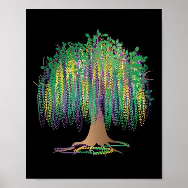 Mardi Gras Carnival Mexican Graphic Bead-tree Bour Poster (Front)