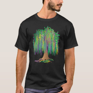Mardi Gras Carnival Mexican Graphic Bead Tree Bour T-Shirt