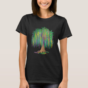 Mardi Gras Carnival Mexican Graphic Bead Tree Bour T-Shirt