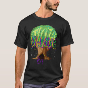 Mardi Gras Carnival Mexican Graphic Bead Tree Bour T-Shirt