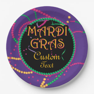 Mardi Gras, Carnival Party 9 Inch Paper Plate