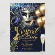 mardi gras carnival party invitation