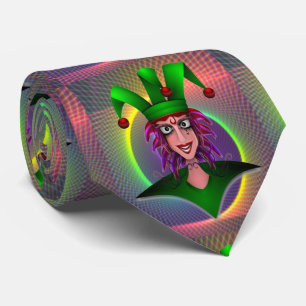 Mardi Gras Carnival  Purple Green Jester Tie