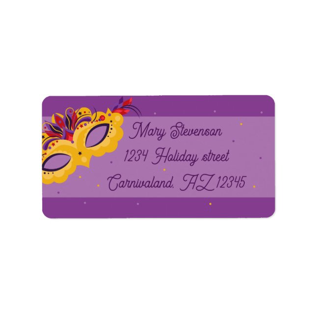 Mardi Gras Carnival Theme Label (Front)