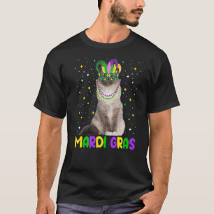 Mardi Gras Carnivals Cute Birman Cat Animals T-Shirt