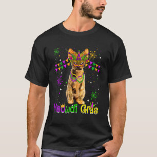 Mardi Gras Cat Cute Devon Rex Cat Carnival Mask T-Shirt