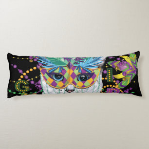 Mardi Gras Cat, Funny Mardi Gras Body Cushion