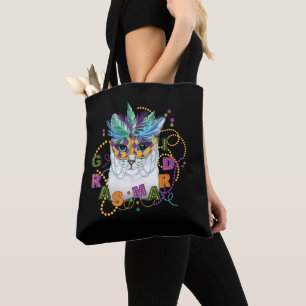 Mardi Gras Cat, Funny Mardi Gras Tote Bag