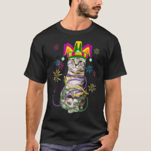 Mardi Gras Cat Kitten Costume Mardi Gras T-Shirt