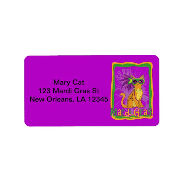 Mardi Gras Cat Label (Front)